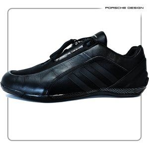 Porsche Adidas Design Black Leather Carbon Sole Driving Shoes Men's (size 10US)